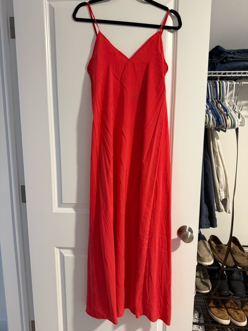 Zara Red Spaghetti-Strap Maxi Dress